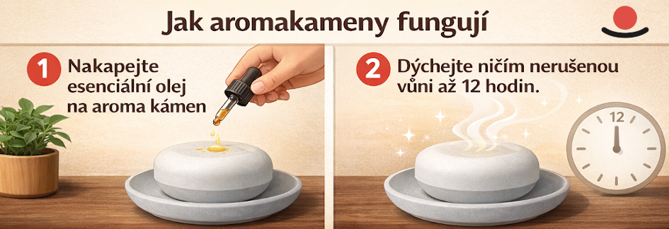 Rychlá infografika, jak fungují aroma kameny